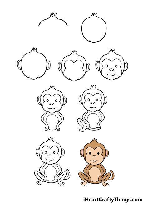 draw a monkey|easy monkey drawing step by.